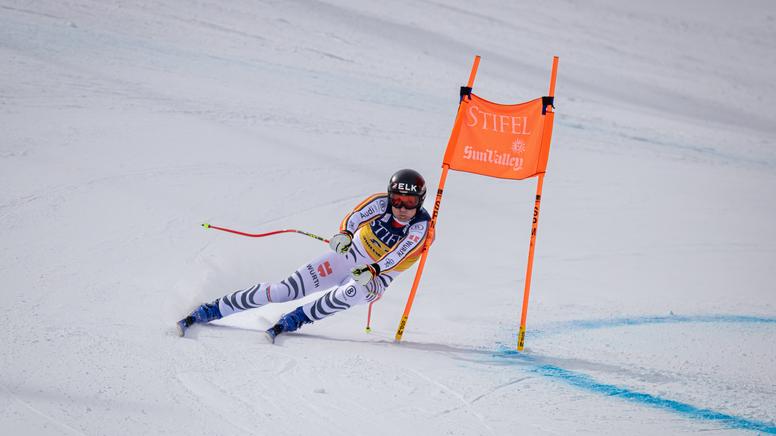 Romed Baumann beim Abfahrtstraining in Sunny Valley | Bild:Penny Collins/NurPhoto