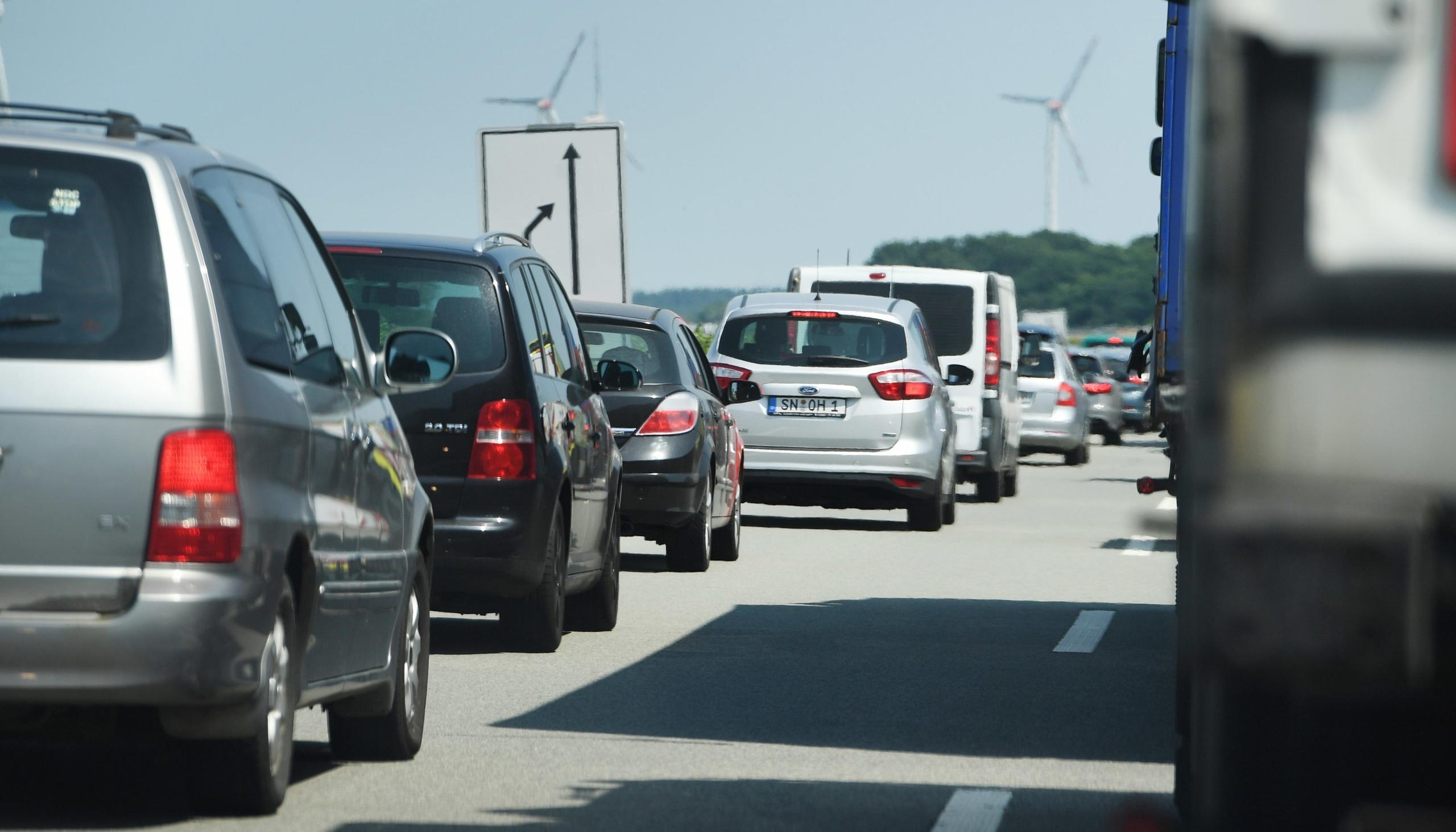 Stau auf Autobahn