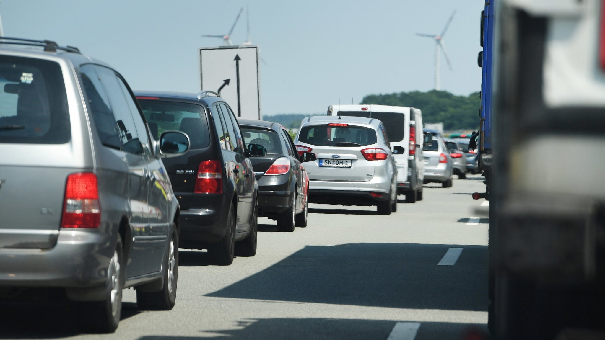 Stau auf Autobahn