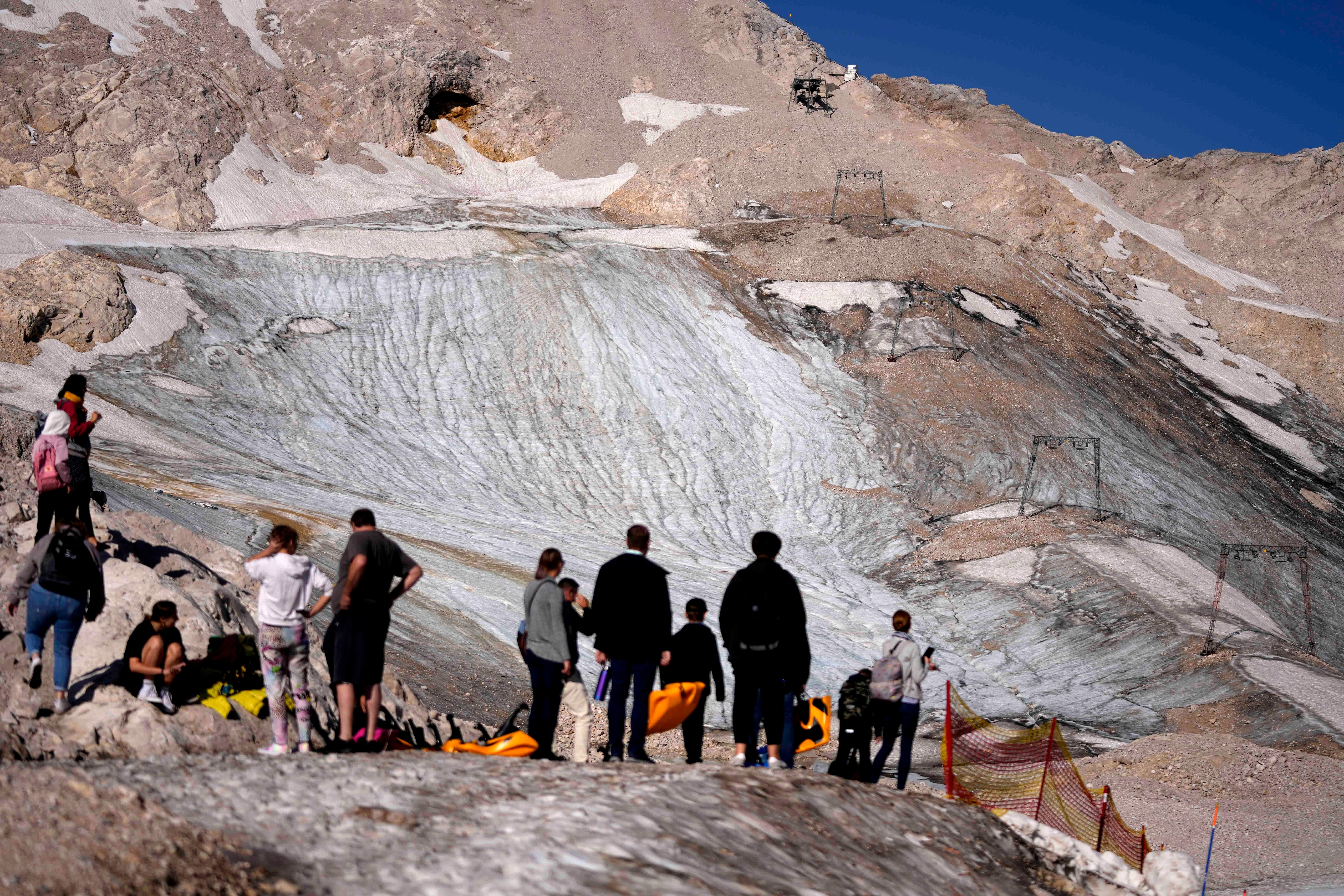 Der Schneeferner-Gletscher an der Zugspitze 
