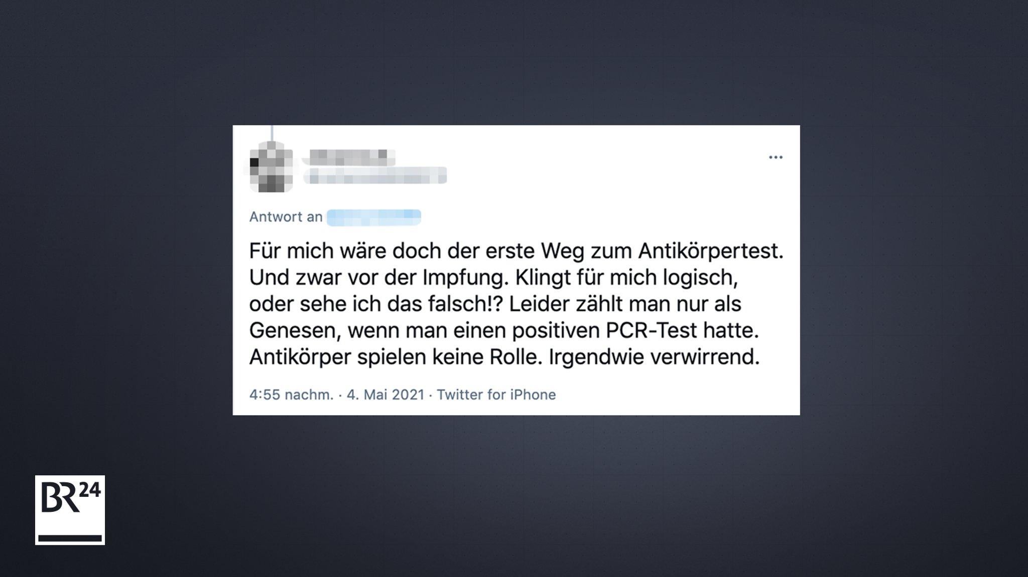 Tweet über den Antikörpertest