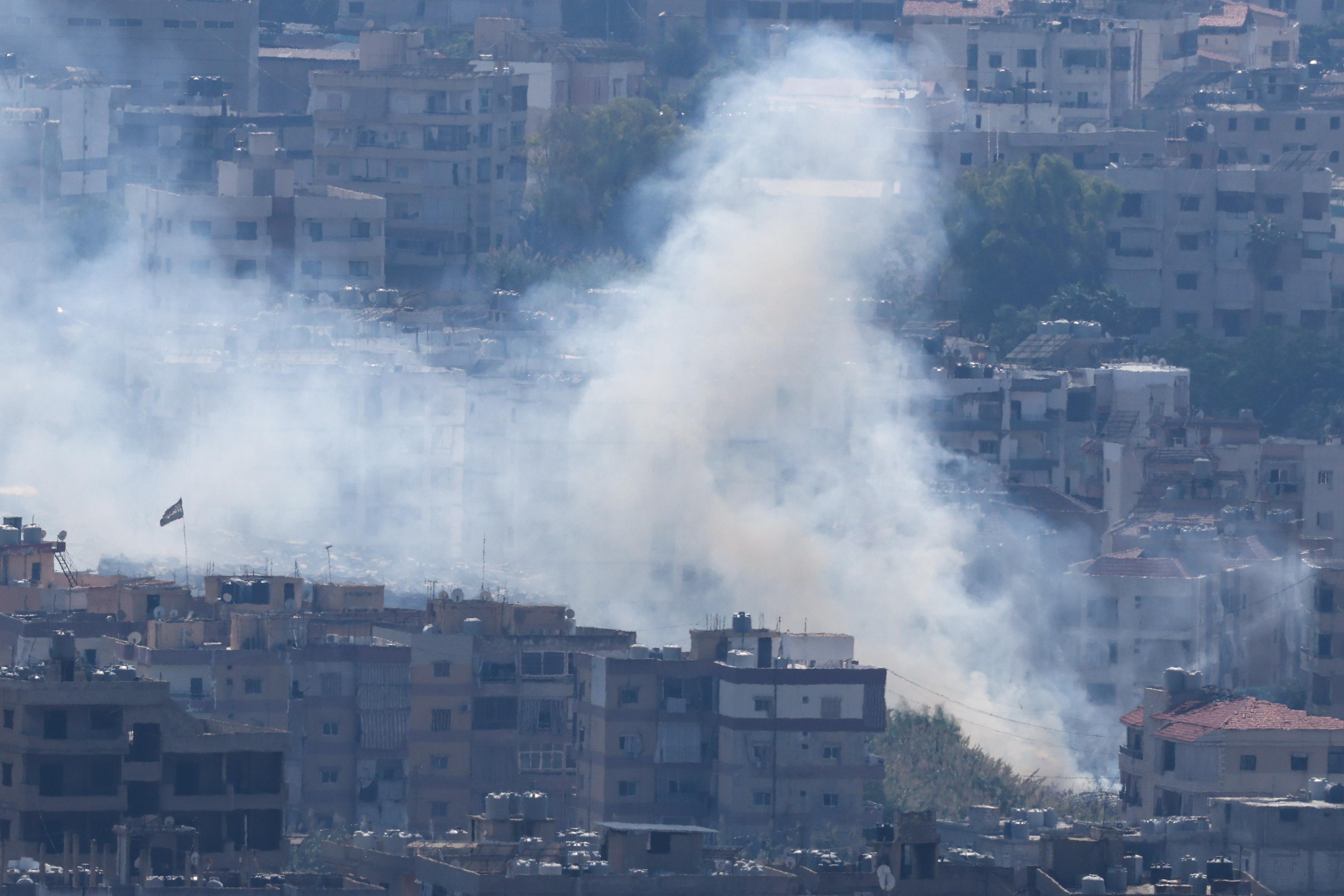 Beirut: Rauch steigt nach israelischen Luftangriffen auf (28.09.2024).