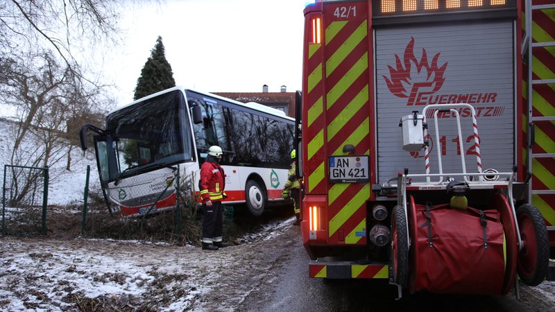 Schulbusunfall im Landkreis Ansbach
