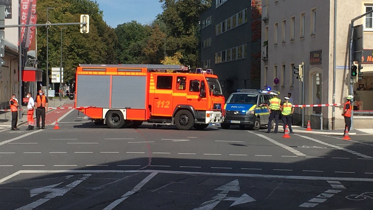 Polizei und Rettungskräfte beim Unfall am 1. Oktober in der Kaiserstraße