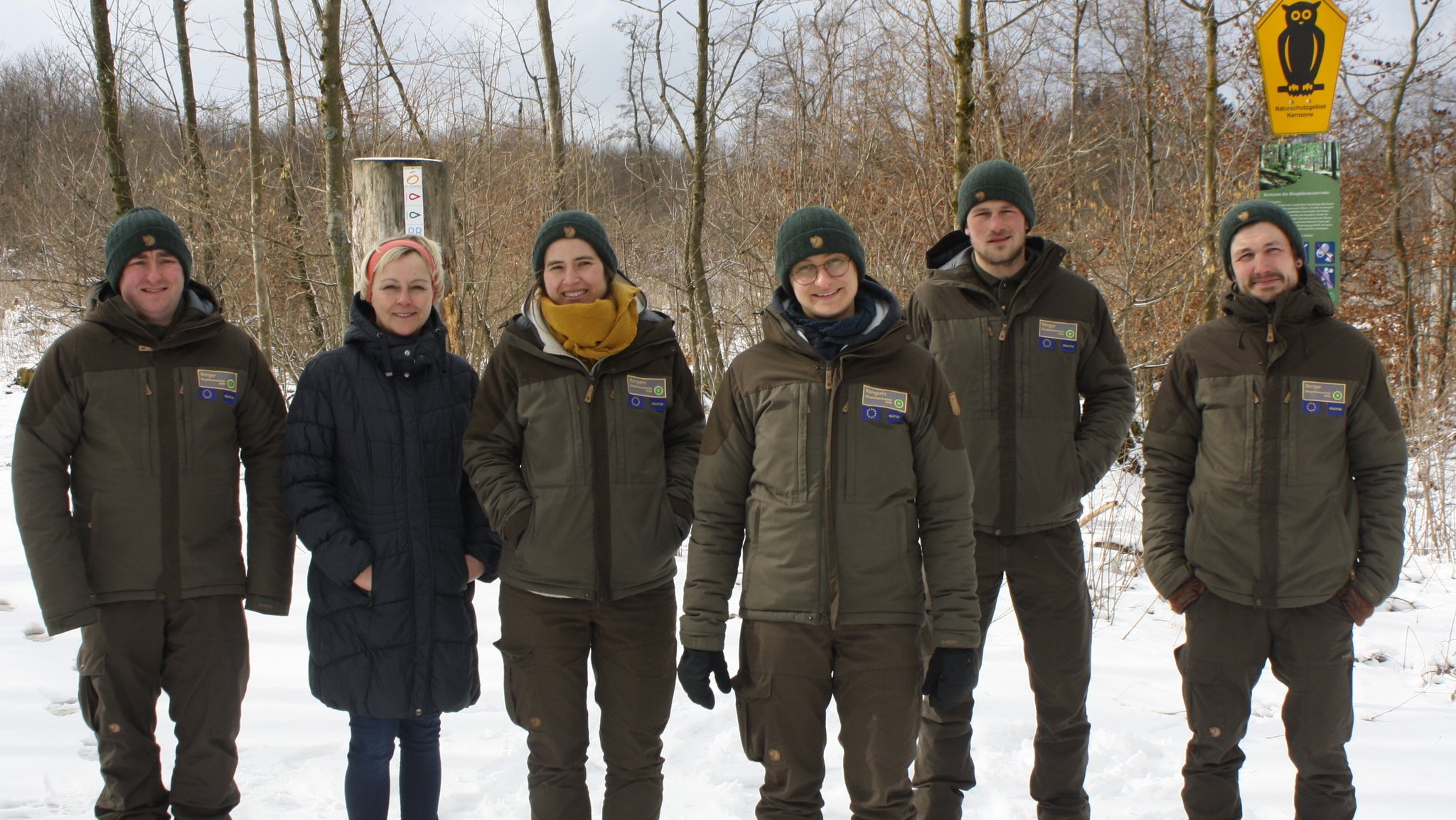 Verstärkung fürs Biosphärenreservat Rhön (zu sehen sind von links nach rechts): André Schnatz, Verwaltungskraft Ulrike Sofsky, Zarah Greiner, Lara-Sophie Saul, Lorenz Wenzel und Florian Essel. 