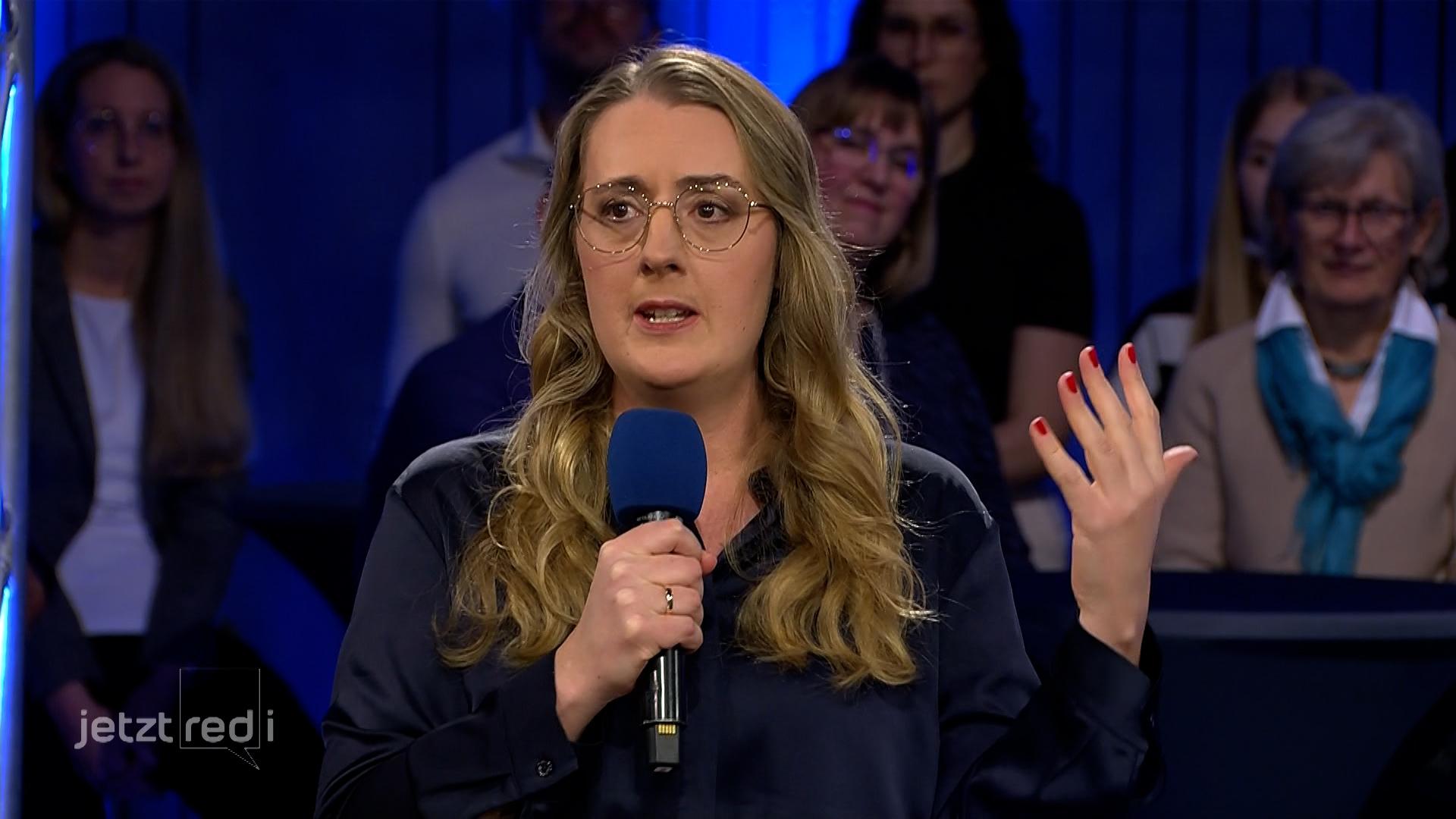 Katharina Dröge, Fraktionsvorsitzende der Grünen im Bundestag, bei "jetzt red i"