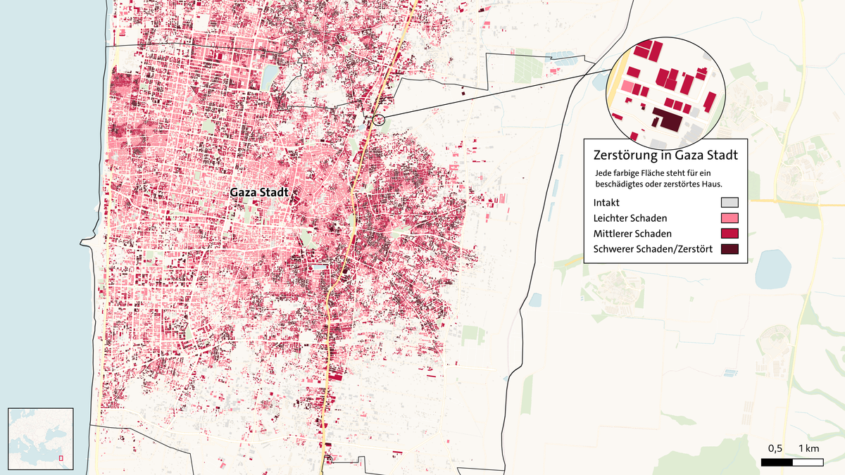 Zerstörung in Gaza-Stadt | Bild: BR Zerstörung in Gaza-Stadt