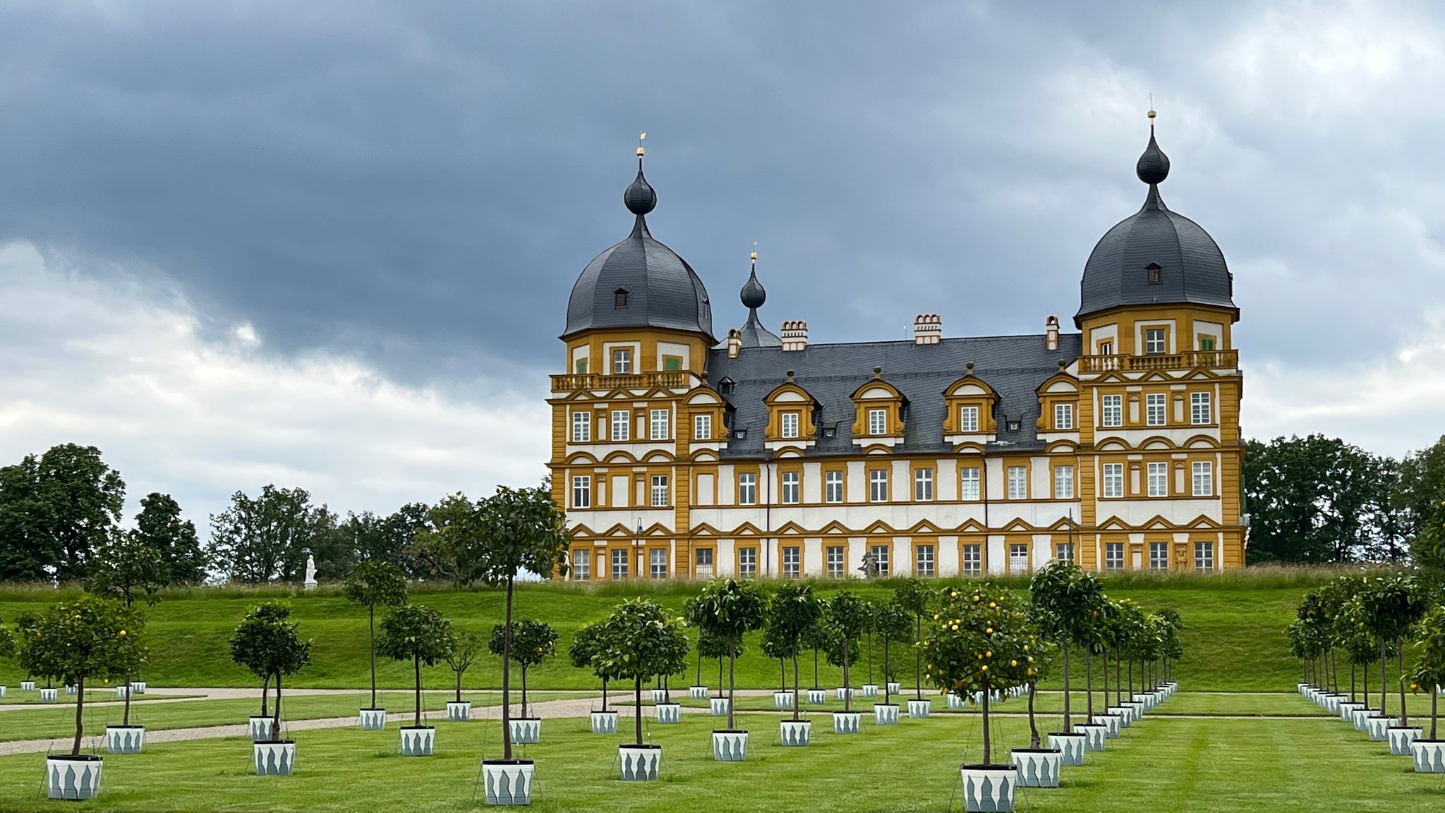 Schloss Seehofer mit der Zitrusfrüchte-Anlage