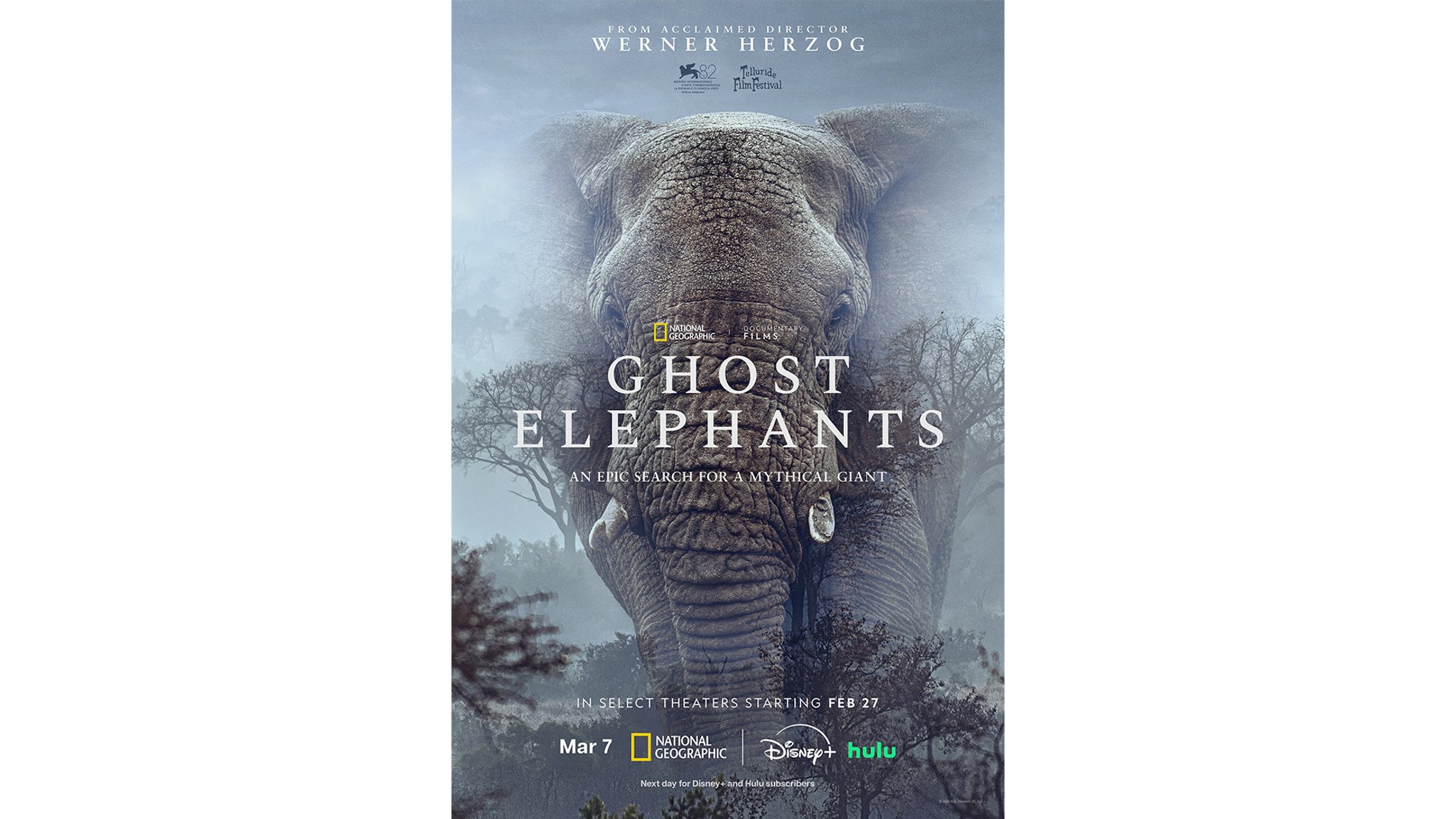 GHOST ELEPHANTS, US poster, 2026. © National Geographic Documentary Films / courtesy Everett Collection