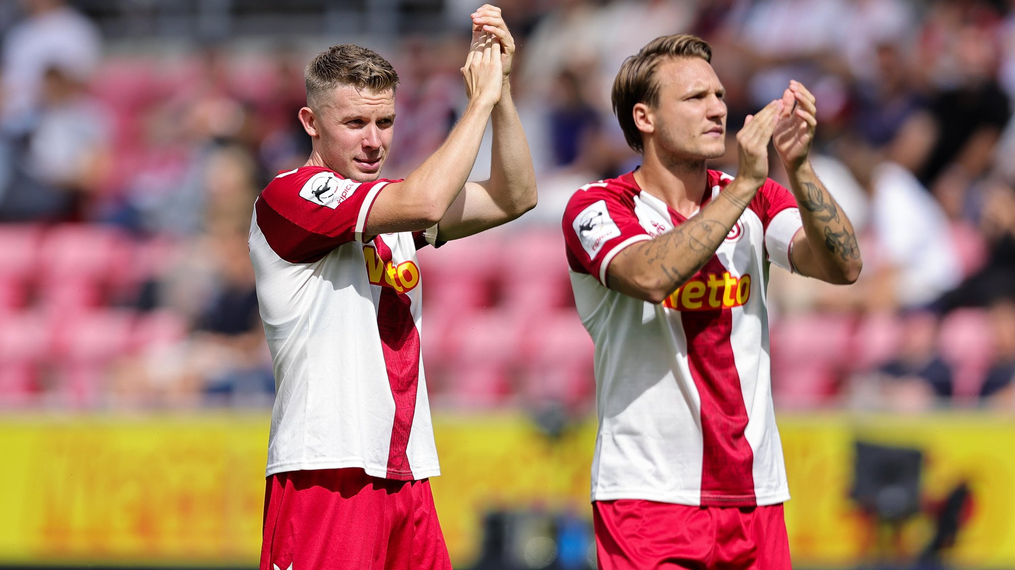 Erik Majetschak und Felix Strauss | Bild: picture alliance / firo Sportphoto | Marcel Engelbrecht Erik Majetschak und Felix Strauss