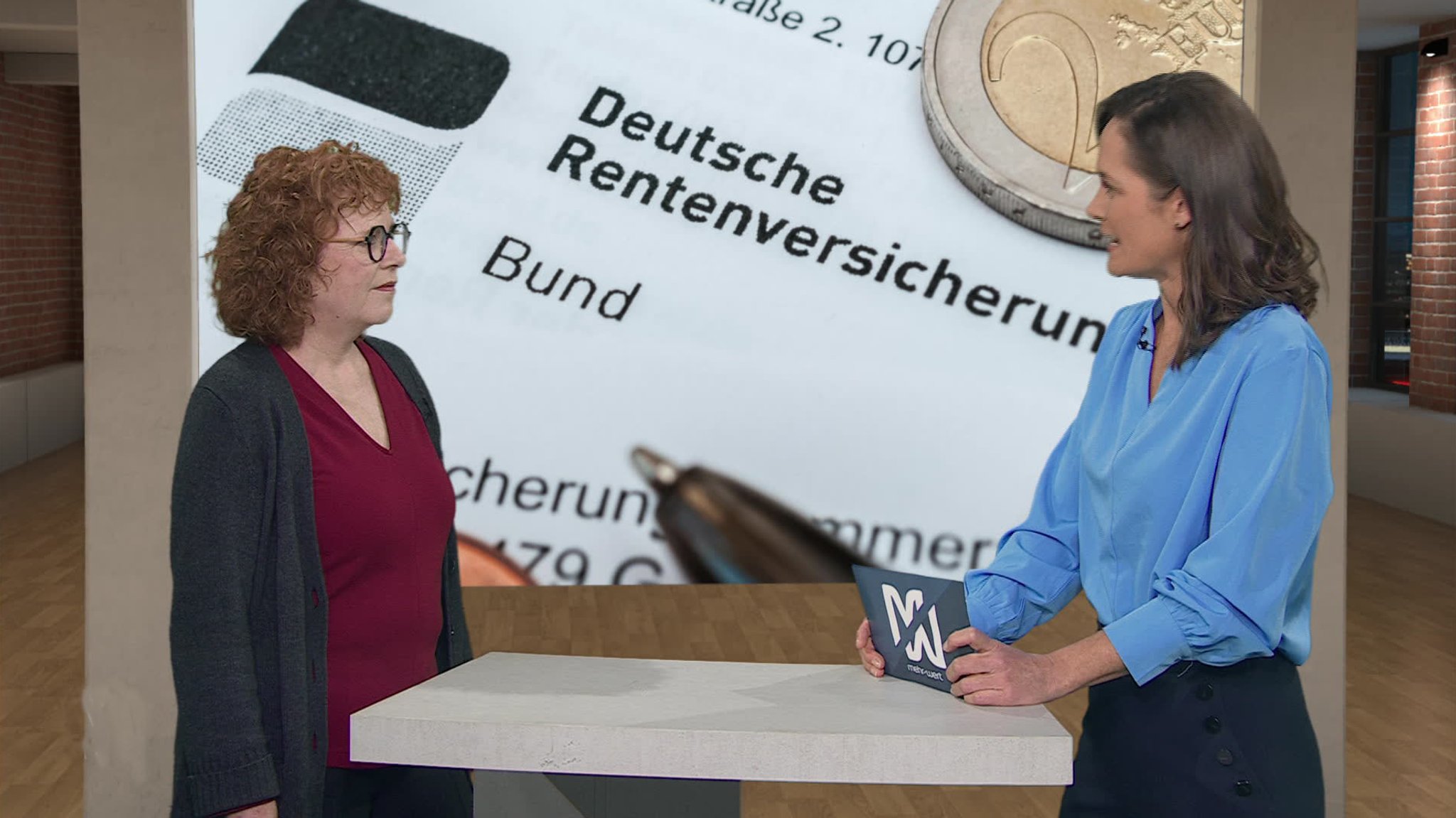 Christine Bergmann, BR-Expertin zum Thema Rente im Gespräch mit mehr/wert-Moderatorin Isabella Kroth | Bild: BR Christine Bergmann, BR-Expertin zum Thema Rente im Gespräch mit mehr/wert-Moderatorin Isabella Kroth