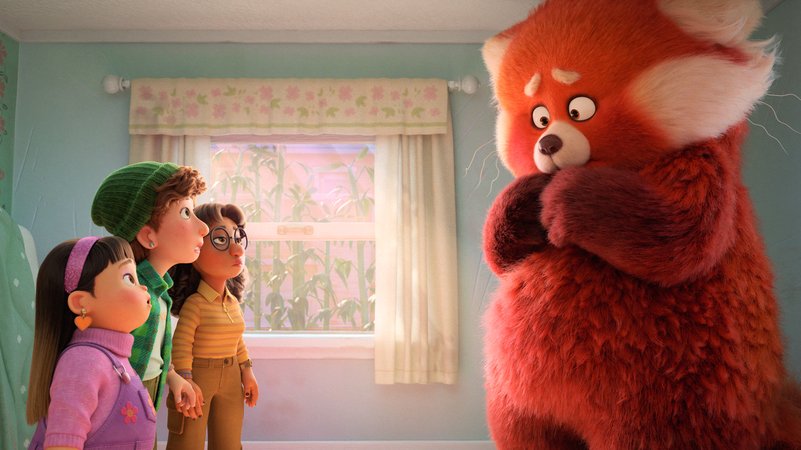 Regt sie sich auf, verwandelt sich Mei Lee in einen roten Panda in "Rot" von den Pixar Studios (Filmszene).