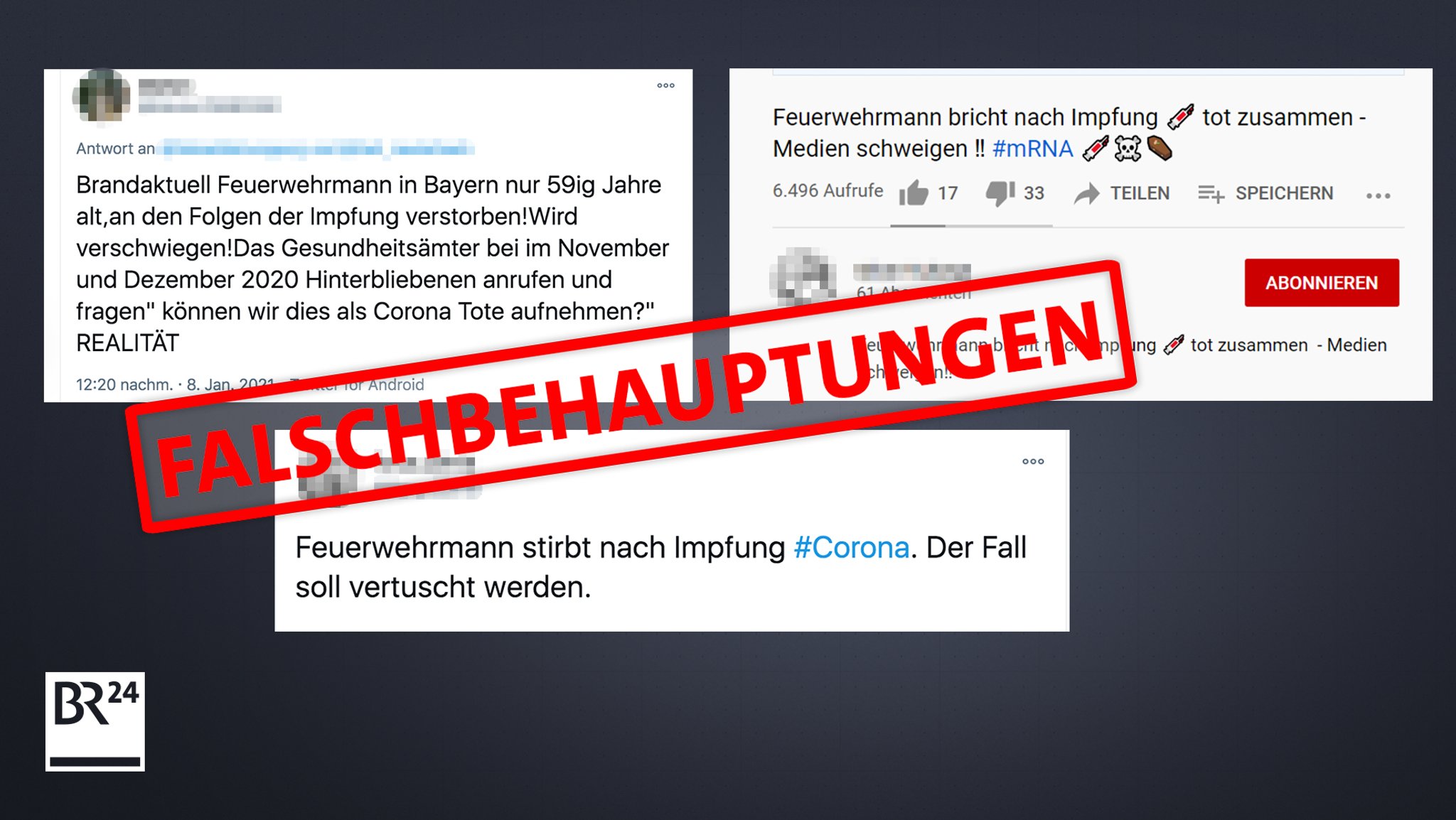 Auf Social Media verbreitet sich das Gerücht, ein Feuerwehrmann sei an einer Corona-Impfung verstorben.