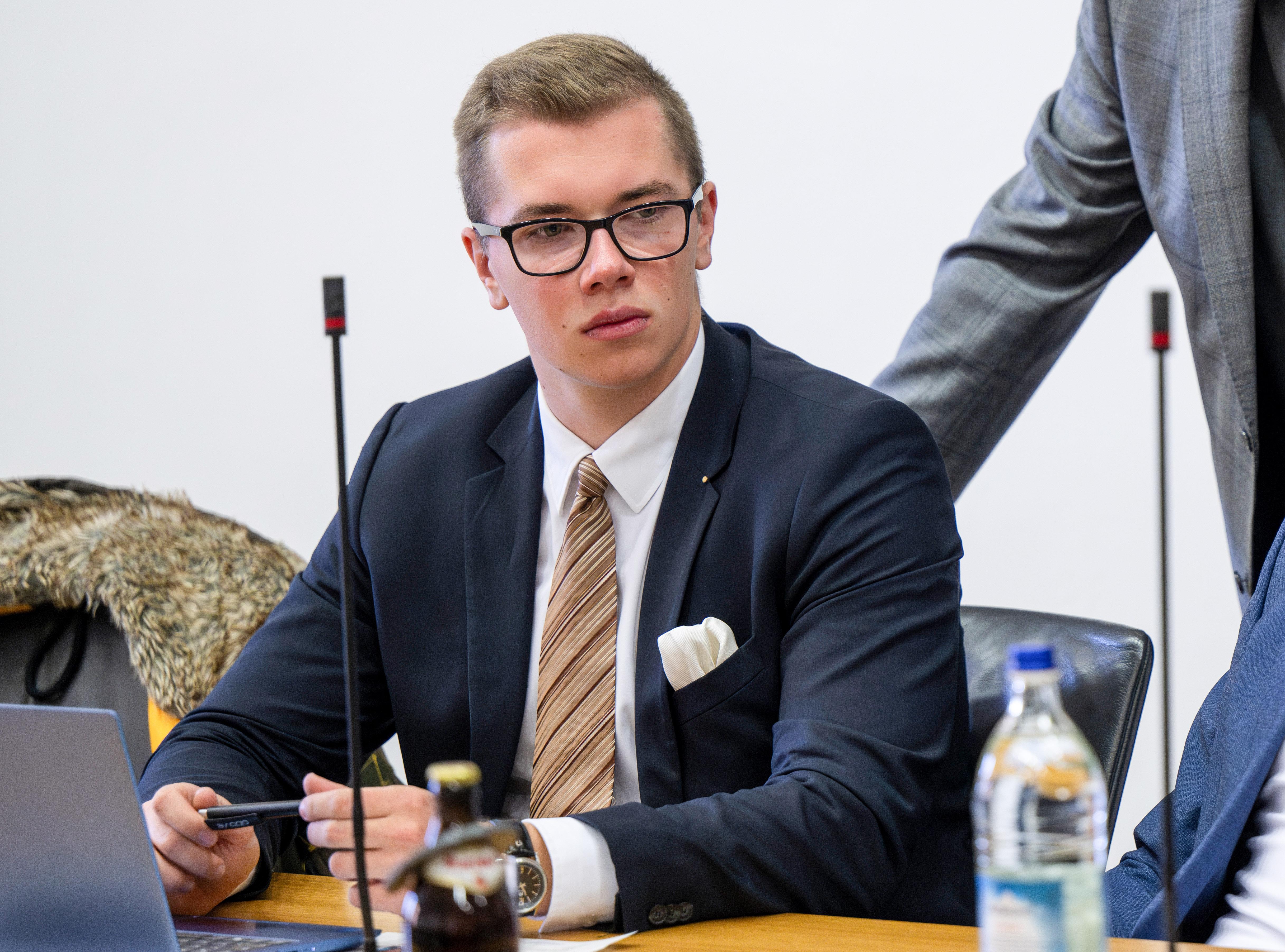 Der am Montag verhaftete Daniel Halemba bei der konstituierenden Sitzung der AfD-Landtagsfraktion im Landtag vergangene Wochen.