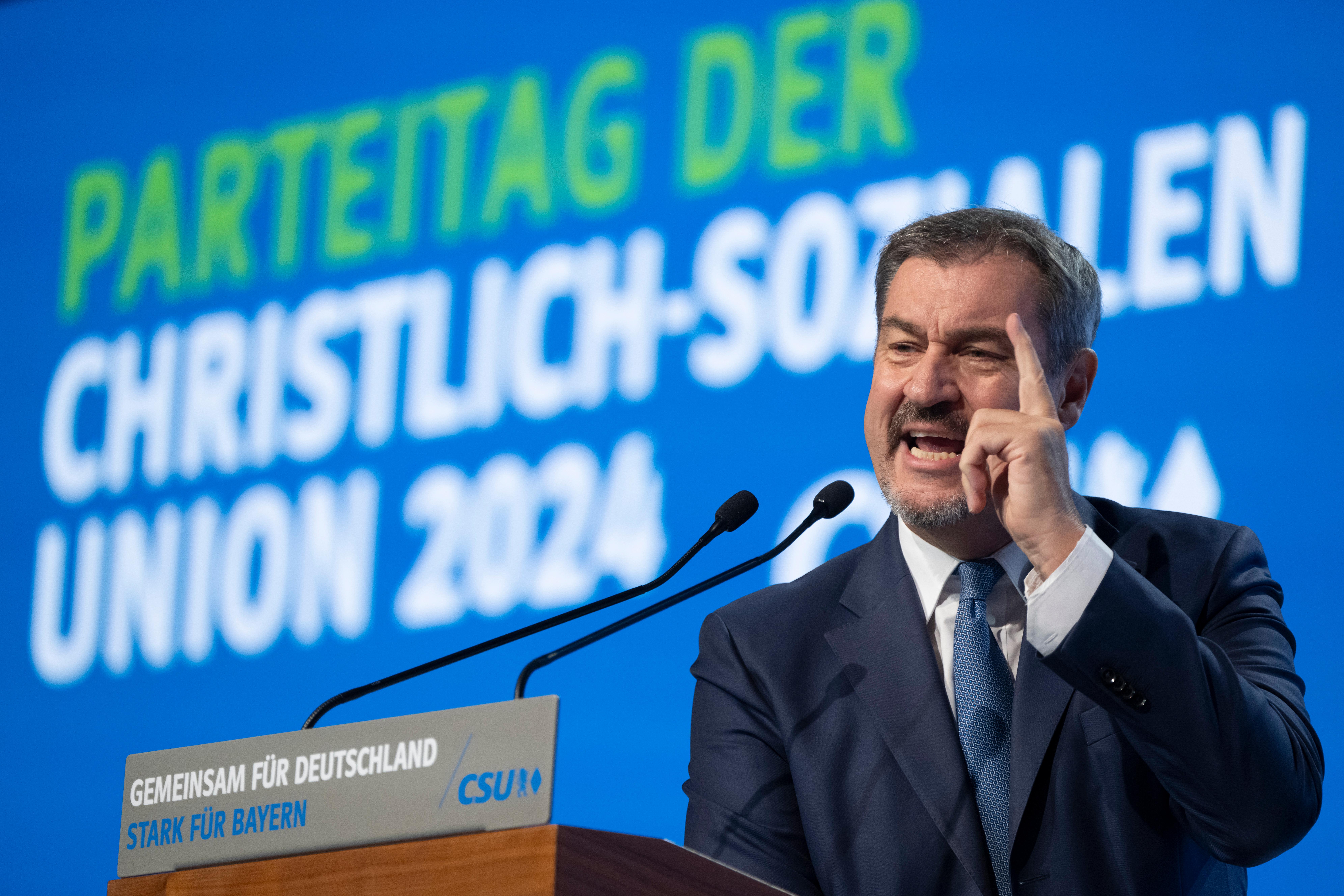 CSU-Chef Markus Söder beim Parteitag in Augsburg