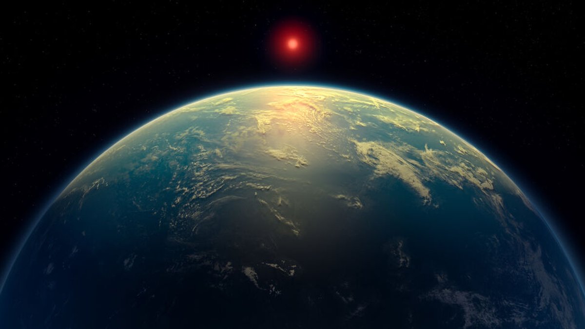 Die von der University of Cambridge (A. Smith, N. Madhusudhan) herausgegebene Illustration zeigt den Exoplaneten K2-18b.