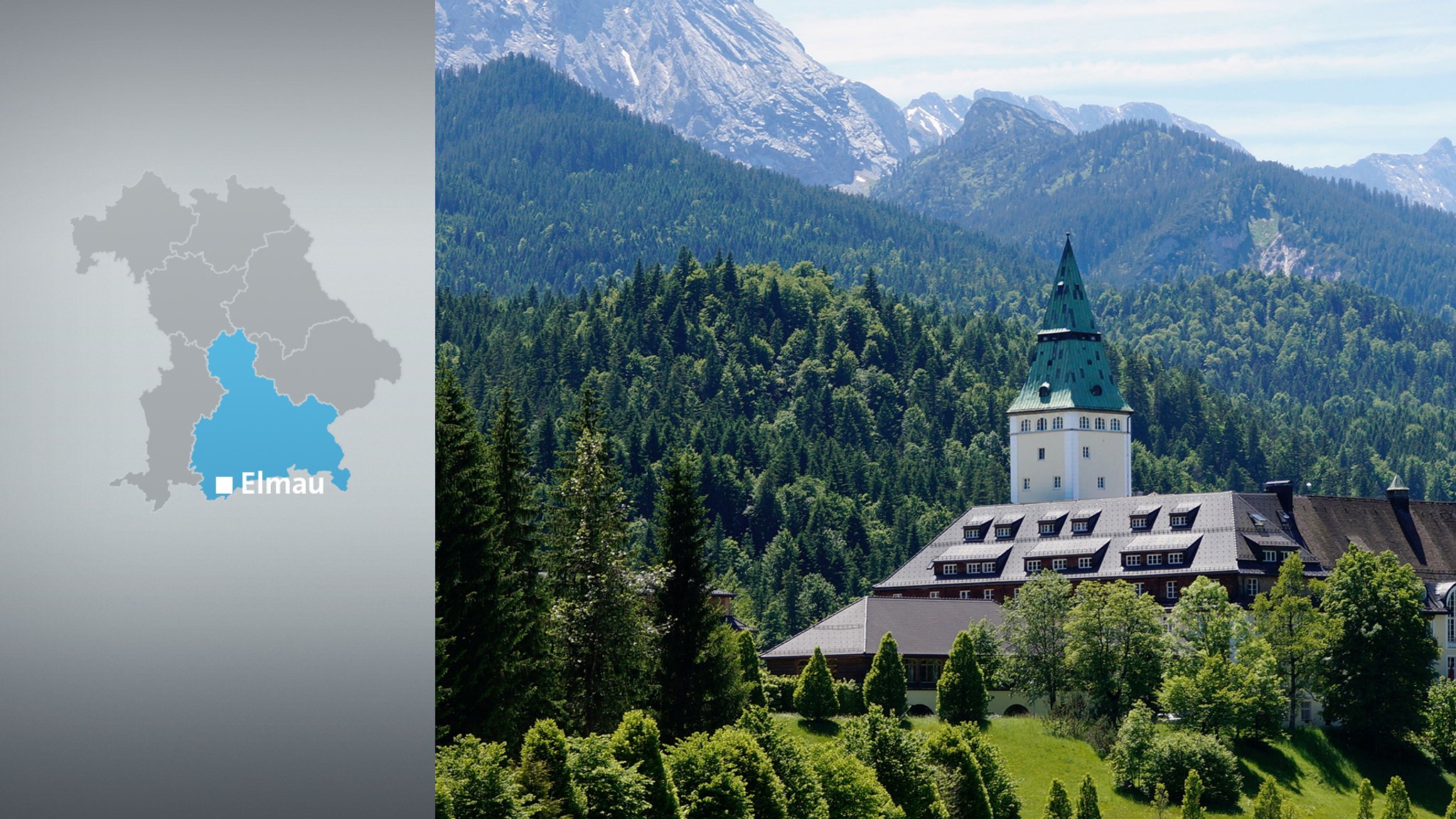 Der Ort des Geschehens: Schloss Elmau ganz im Süden von Deutschland.