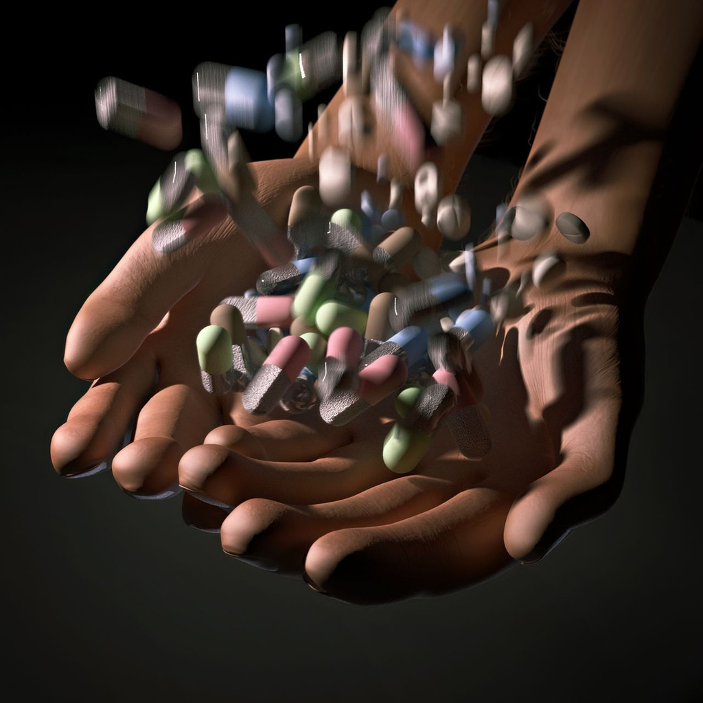 Hände mit Tabletten