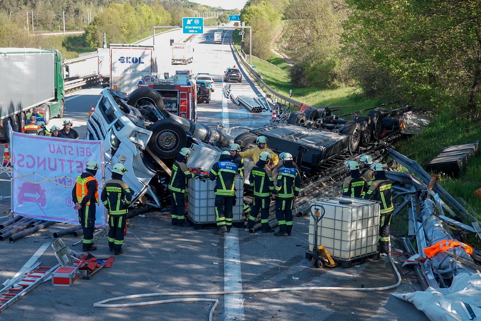 Unfallstelle auf der A9 bei Allersberg