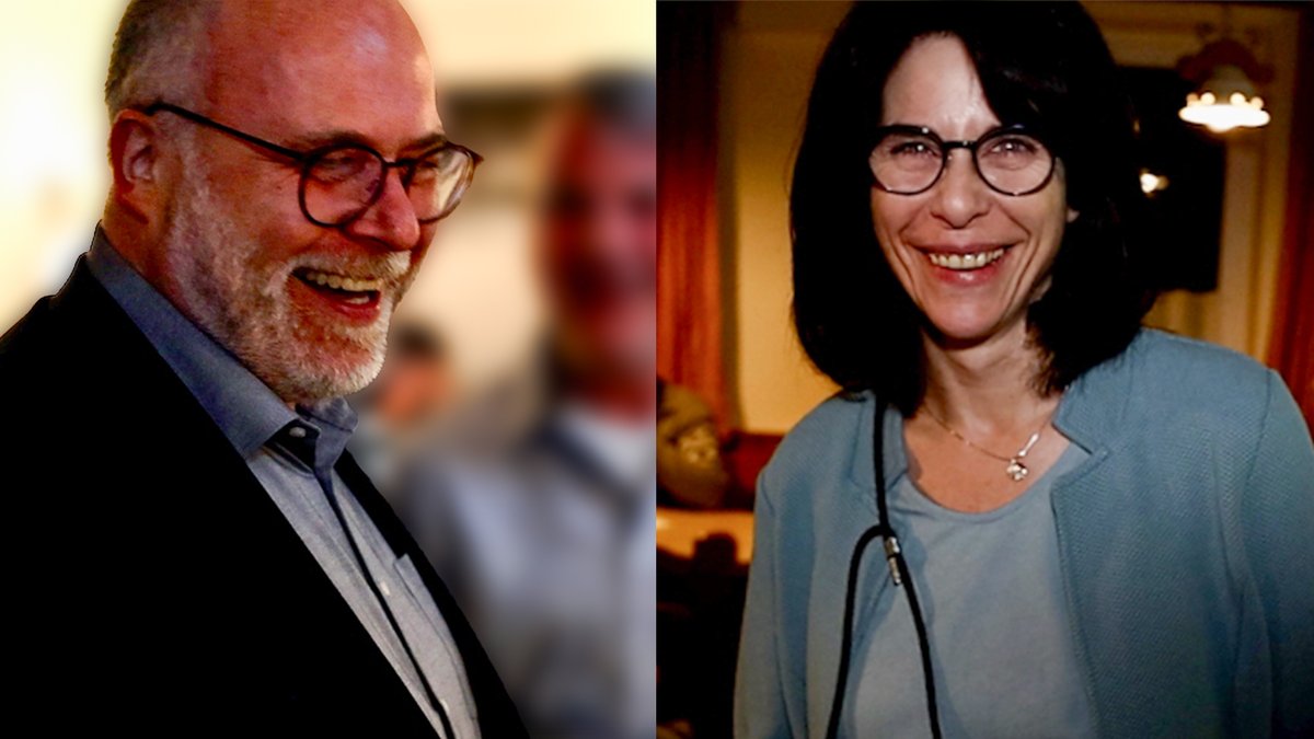 Kreisbrandinspektor Tobias Hiller und ehrenamtliche Helferin Alexandra Hörtrich