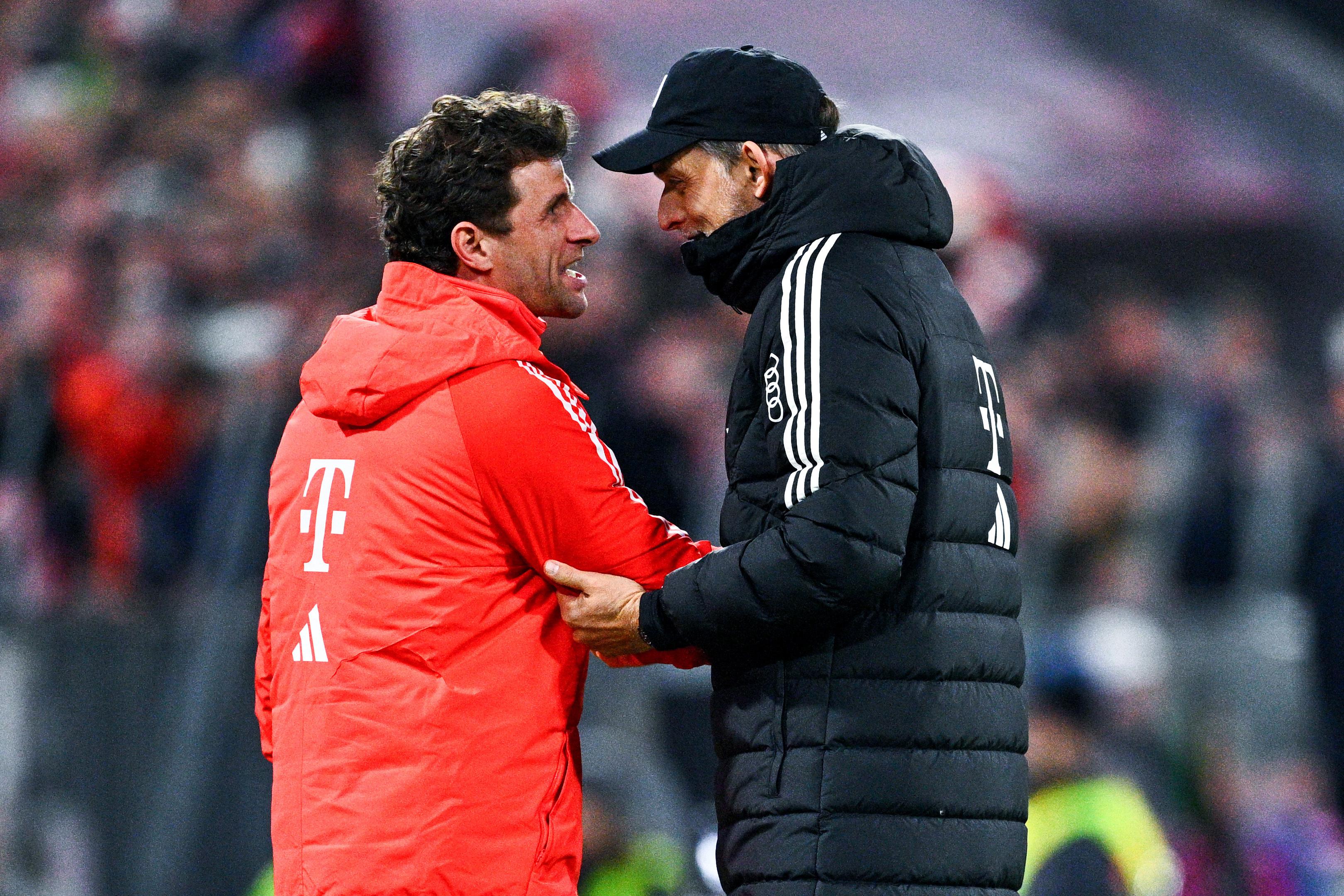 Thomas Müller (links) im Gespräch mit Thomas Tuchel