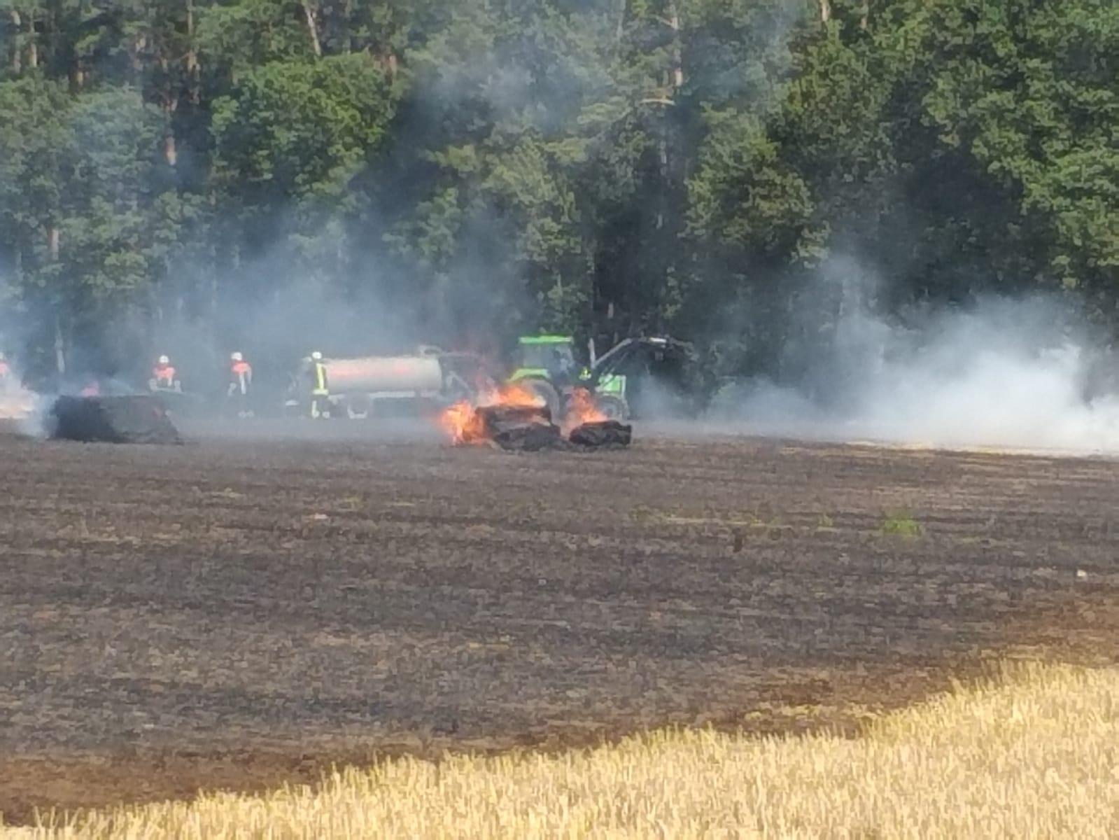 Brennendes Feld in der Nähe des Heilbronner Ortsteils Müncherlbach  | Bild:News5