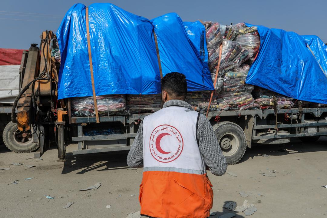 Archivbild: Hilfslieferungen am Grenzübergang Kerem Schalom.