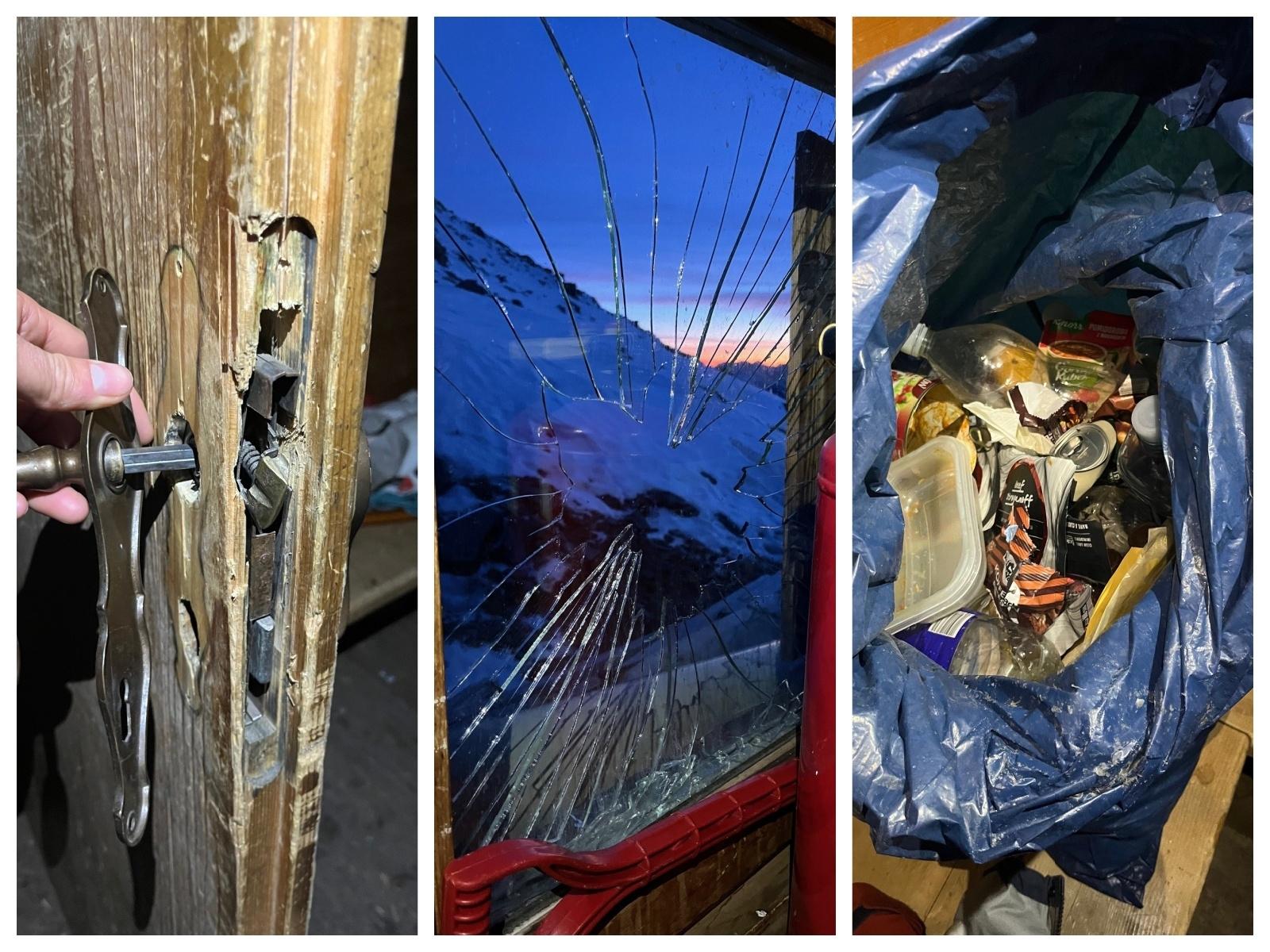 Eingeschlagene Fensterscheiben, Müllberge, zerstörte Einrichtung: Laut DAV wurde der Raum offensichtlich als „Partylocation“ missbraucht. 