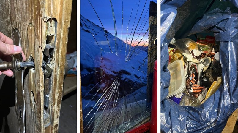 Eingeschlagene Fensterscheiben, Müllberge, zerstörte Einrichtung: Laut DAV wurde der Raum offensichtlich als „Partylocation“ missbraucht. | Bild: Moritz Spiegl / DAV Eingeschlagene Fensterscheiben, Müllberge, zerstörte Einrichtung: Laut DAV wurde der Raum offensichtlich als „Partylocation“ missbraucht.