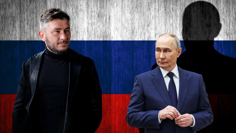 Dmitry Glukhovsky, russischer Journalist und Schriftsteller im Exil, und Russlands Präsident Wladimir Putin. | Bild: picture alliance / ZUMAPRESS.com | Sergei Bulkin/ colourbox / Julius Nedele; BR Montage Dmitry Glukhovsky, russischer Journalist und Schriftsteller im Exil, und Russlands Präsident Wladimir Putin.