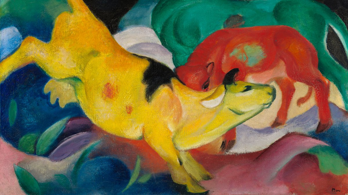 Franz Marc: "Kühe, rot, grün, gelb", 1911, Ausschnitt