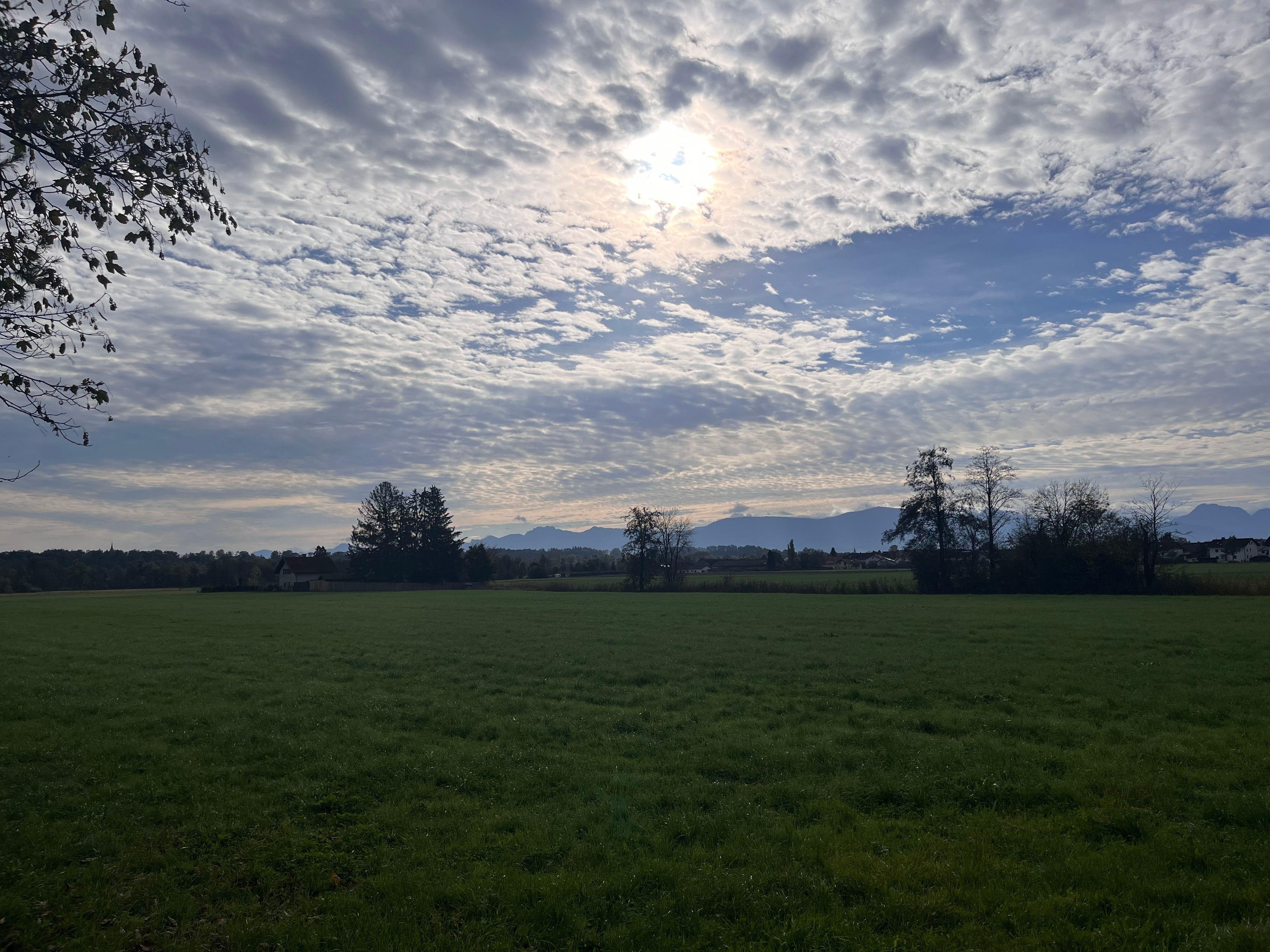 Unverbaute Landschaft: Hier im Rosenheimer Norden könnte einmal eine große Bahnbrücke stehen.