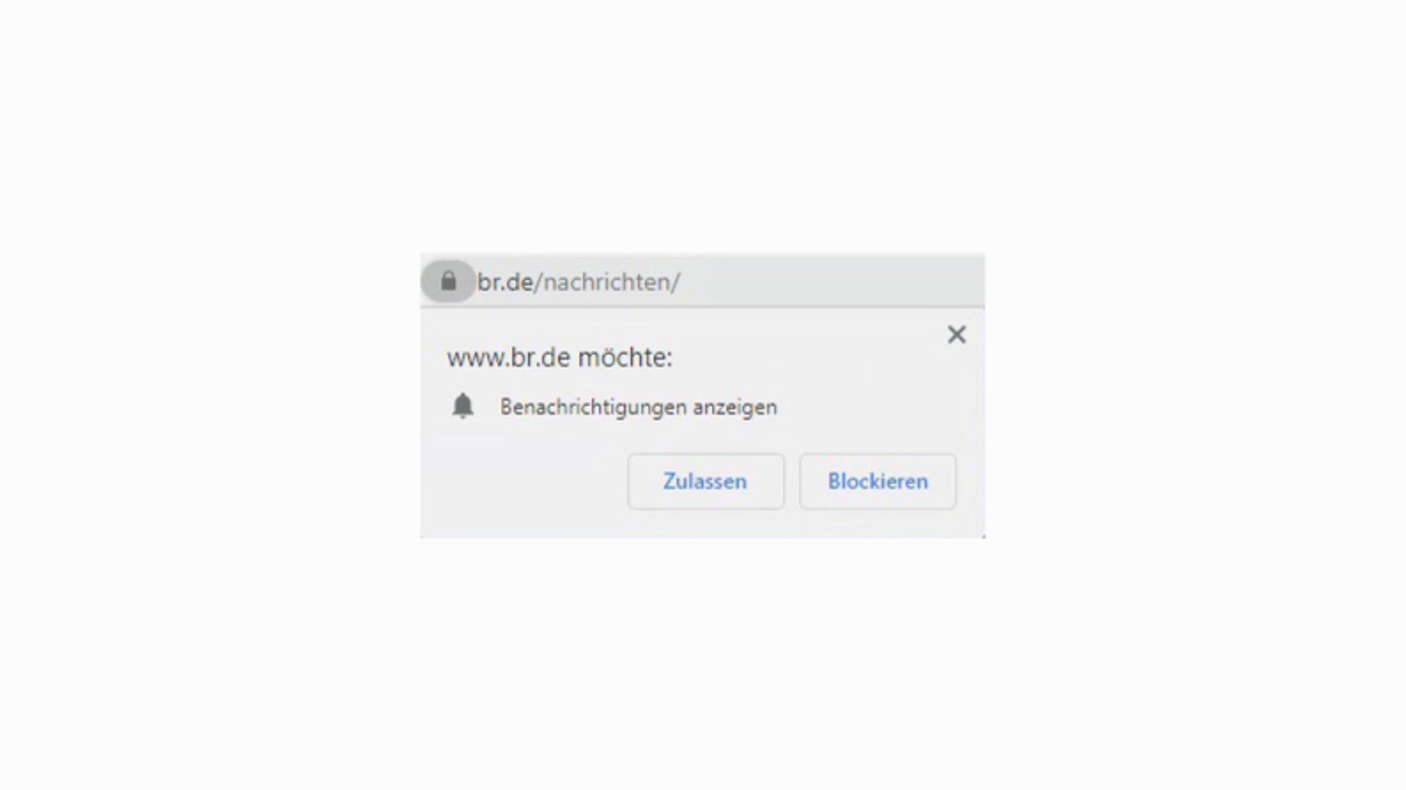 Klicken Sie in Chrome auf Zulassen, um die Benachrichtigungen im Browser zu aktivieren.