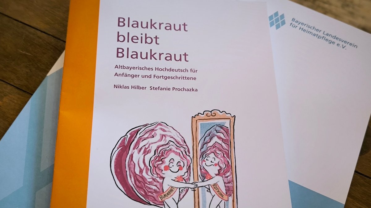 Das Bild zeigt die Broschüre "Blaukraut bleibt Blaukraut", die sich mit süddeutschem Standarddeutsch befasst. Die Broschüre wurde herausgegeben vom Bund Bairischer Sprache und dem Landesverein für Heimatpflege.