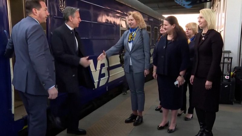 US-Außenminister Blinken in der Ukraine | Bild: Bayerischer Rundfunk 2024 US-Außenminister Blinken in der Ukraine