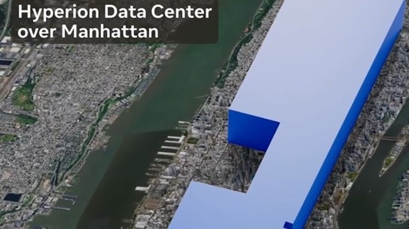 Neues Datacenter im Größenvergleich mit Manhattan | Bild: Threads Neues Datacenter im Größenvergleich mit Manhattan