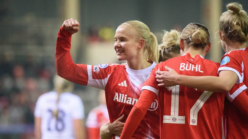 Pernille Harder jubelt gegen Vålerenga | Bild: picture alliance / ZUMAPRESS.com | Sven Beyrich Pernille Harder jubelt gegen Vålerenga