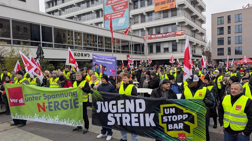 Verdi-Demonstration in Nürnberg. | Bild: BR/Andreas Schuster Verdi-Demonstration in Nürnberg.