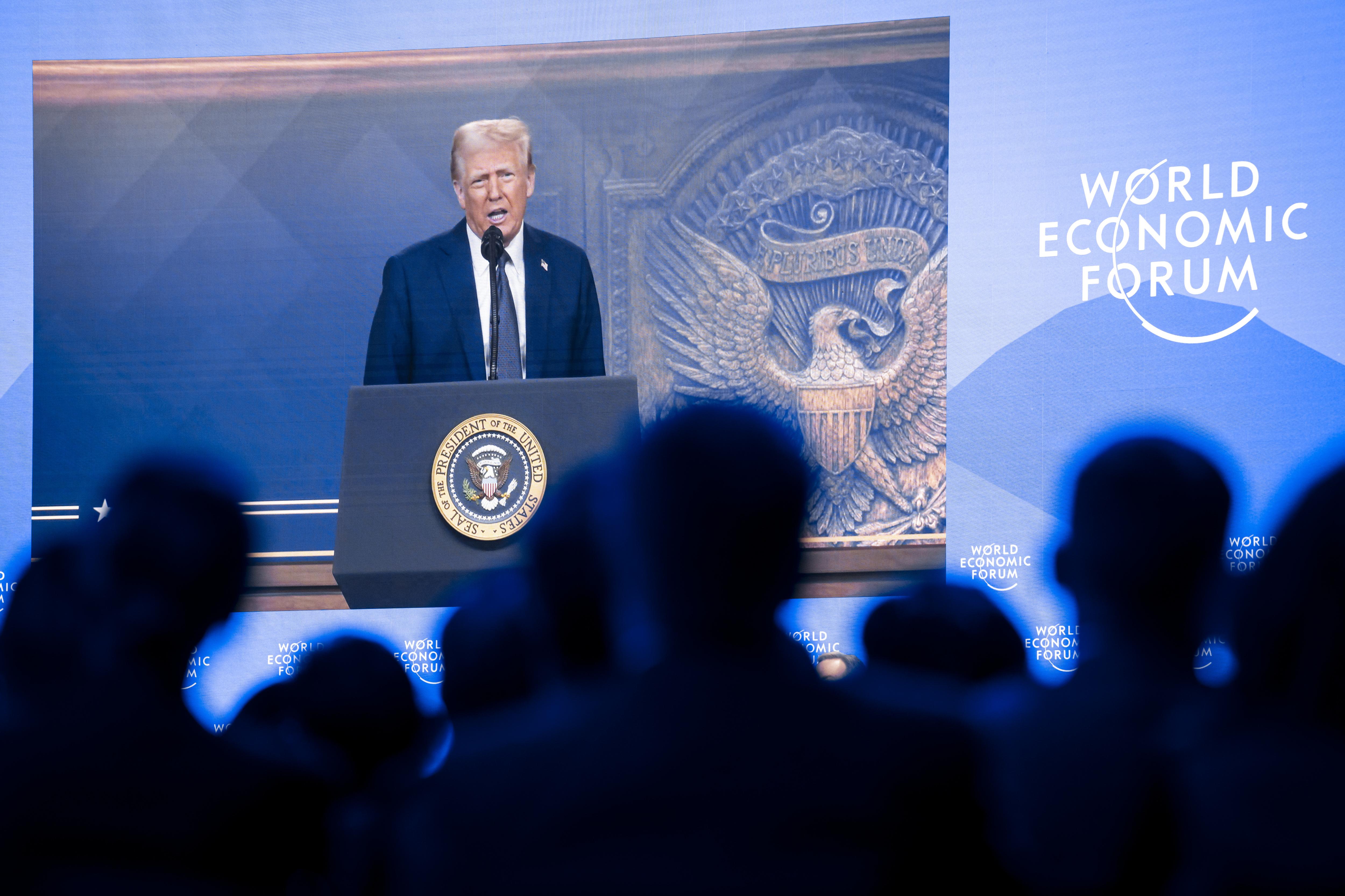 US-Präsident Donald Trump spricht beim Wirtschaftsforum in Davos.