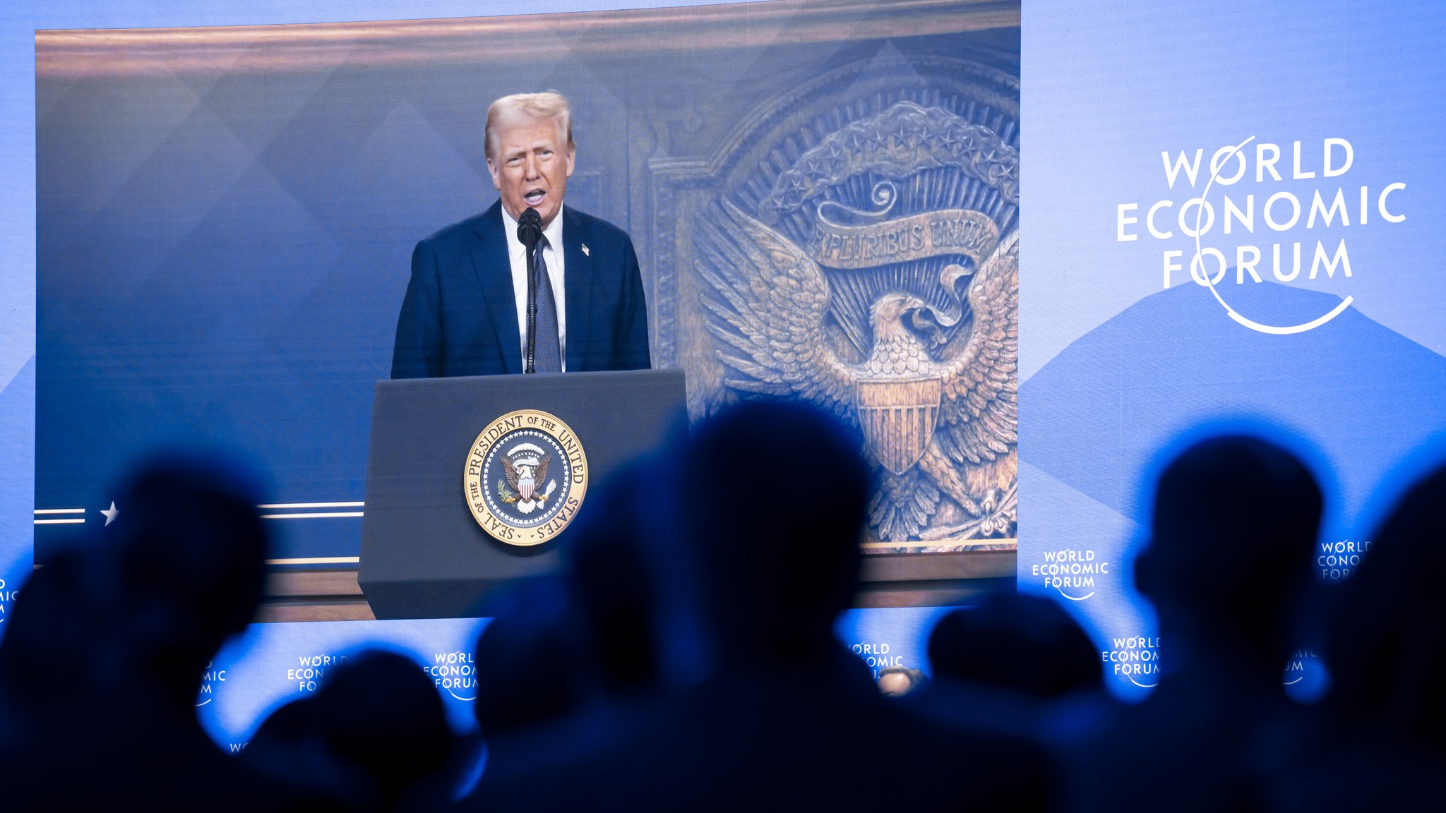 US-Präsident Donald Trump spricht beim Wirtschaftsforum in Davos.