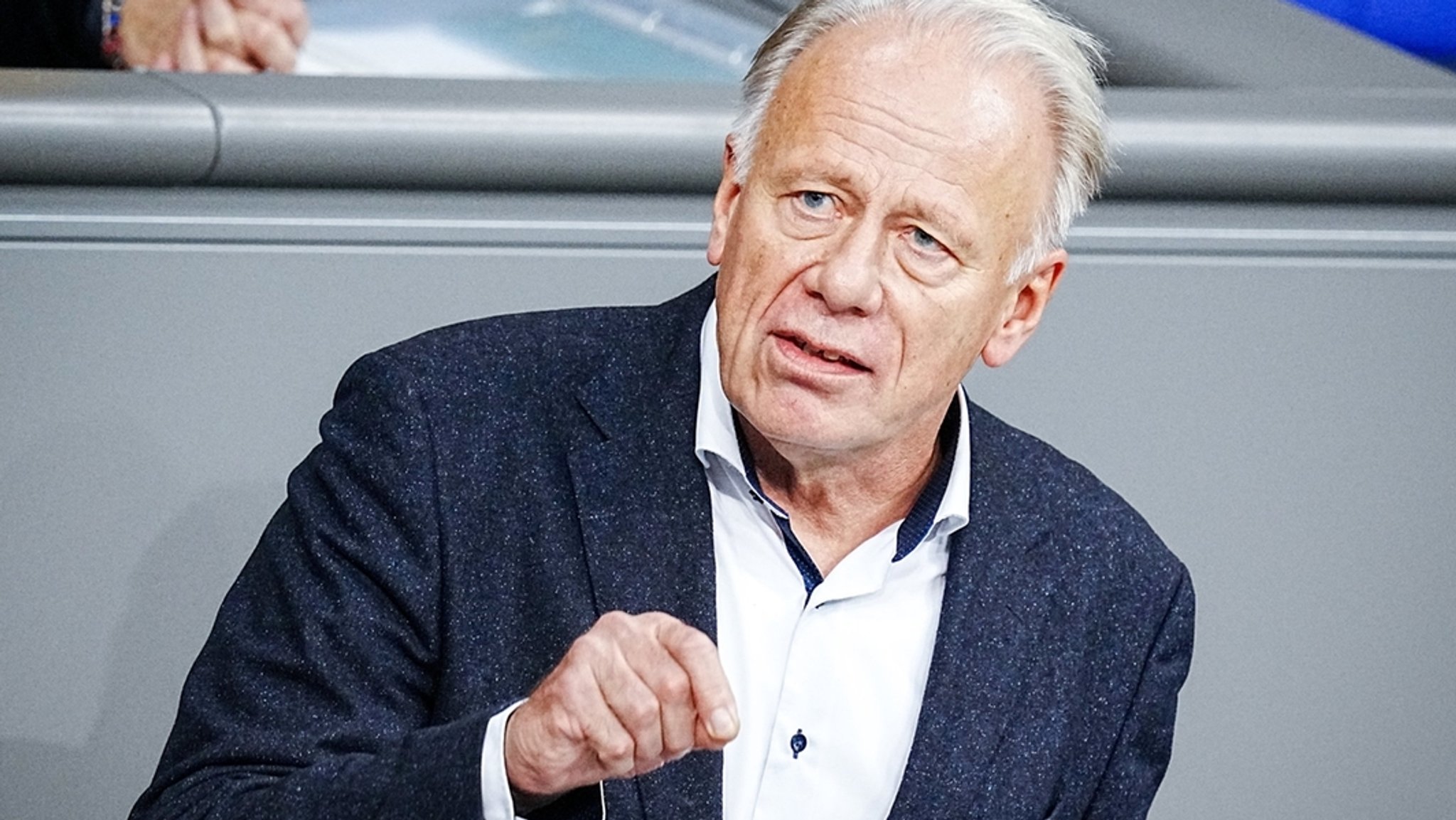 Jürgen Trittin (Bündnis 90/Die Grünen), früherer Bundesumweltminister, im Bundestag