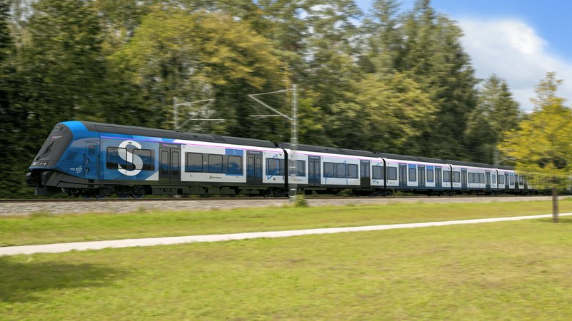 So soll nach den Plänen von Siemens die neue weiß-blaue S-Bahn aussehen | Bild: SiemensMobility So soll nach den Plänen von Siemens die neue weiß-blaue S-Bahn aussehen