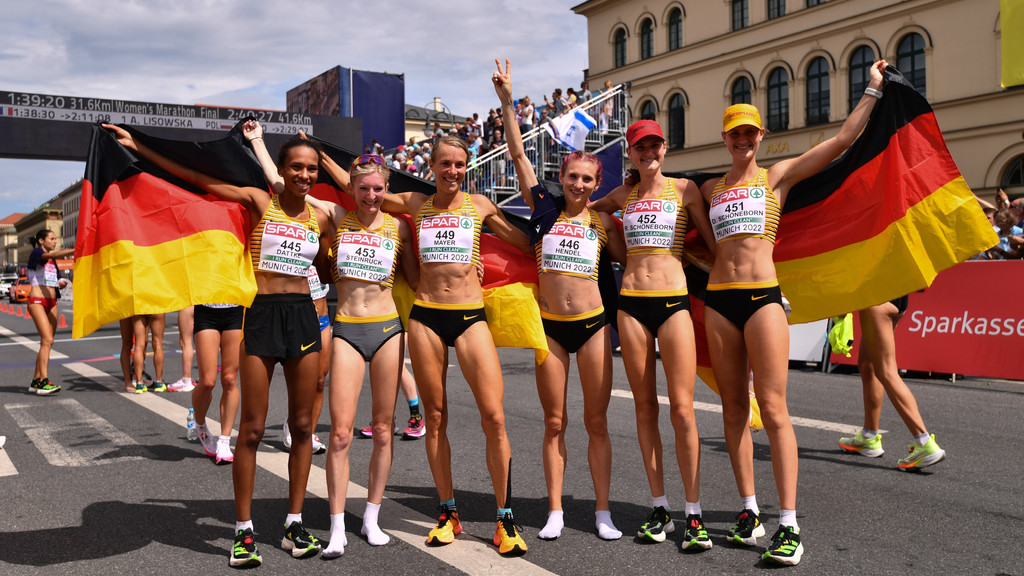 Die deutschen Marathonläuferinnen holen Gold 