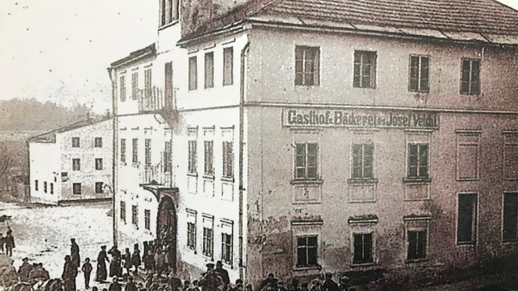 Gasthof und Bäckerei Veicht in Freyung um 1915