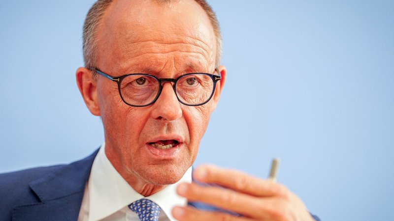 CDU-Chef Friedrich Merz am 27.08.2024 bei der Bundespressekonferenz | Bild: dpa-Bildfunk/Kay Nietfeld CDU-Chef Friedrich Merz am 27.08.2024 bei der Bundespressekonferenz