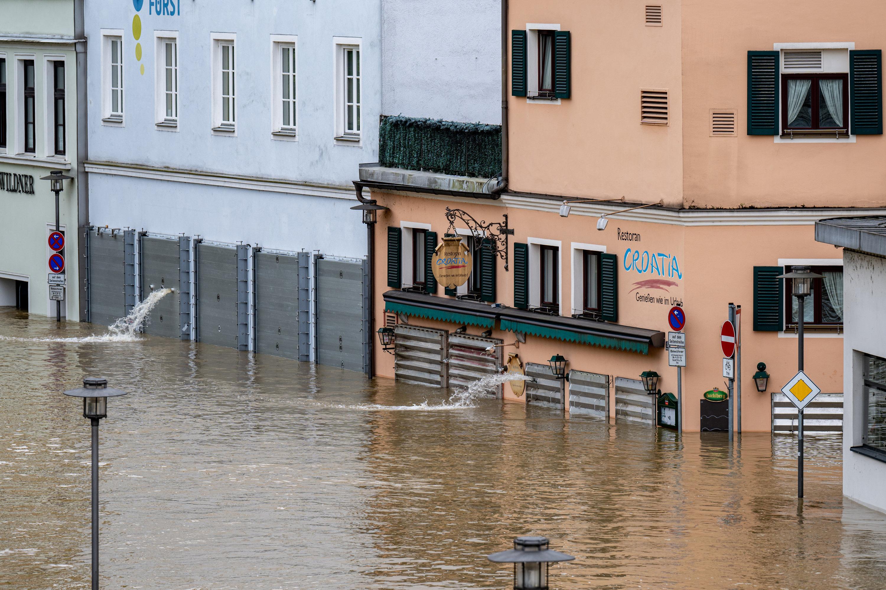 Anfang Juni in Passau: Teile der Altstadt sind vom Hochwasser der Donau überflutet.