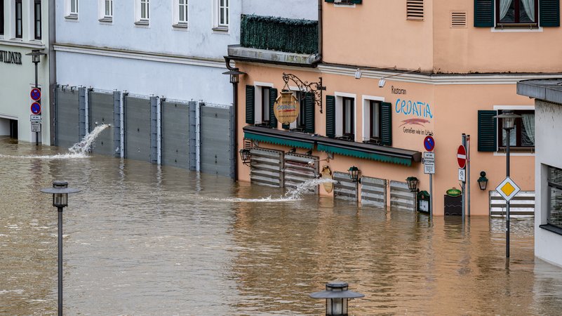Anfang Juni in Passau: Teile der Altstadt sind vom Hochwasser der Donau überflutet.