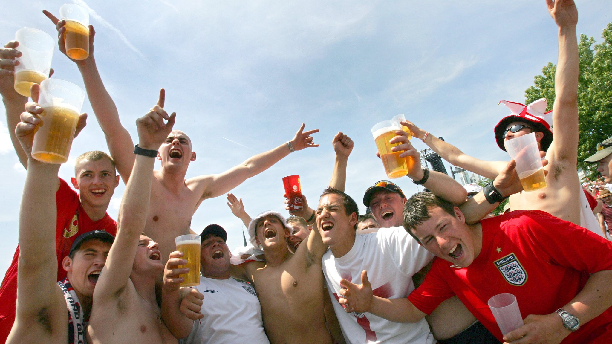 Englische Fußballfans bei der Weltmeisterschaft 2006 in Deutschland.