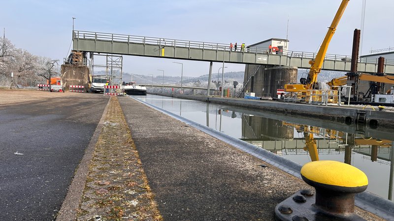 Die Mainschleuse bei Himmelstadt | Bild: BR / Valentin Beige Die Mainschleuse bei Himmelstadt