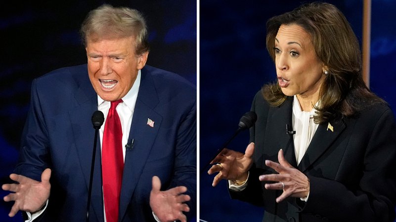 Trump und Harris im TV-Duell | Bild: dpa-Bildfunk Trump und Harris im TV-Duell